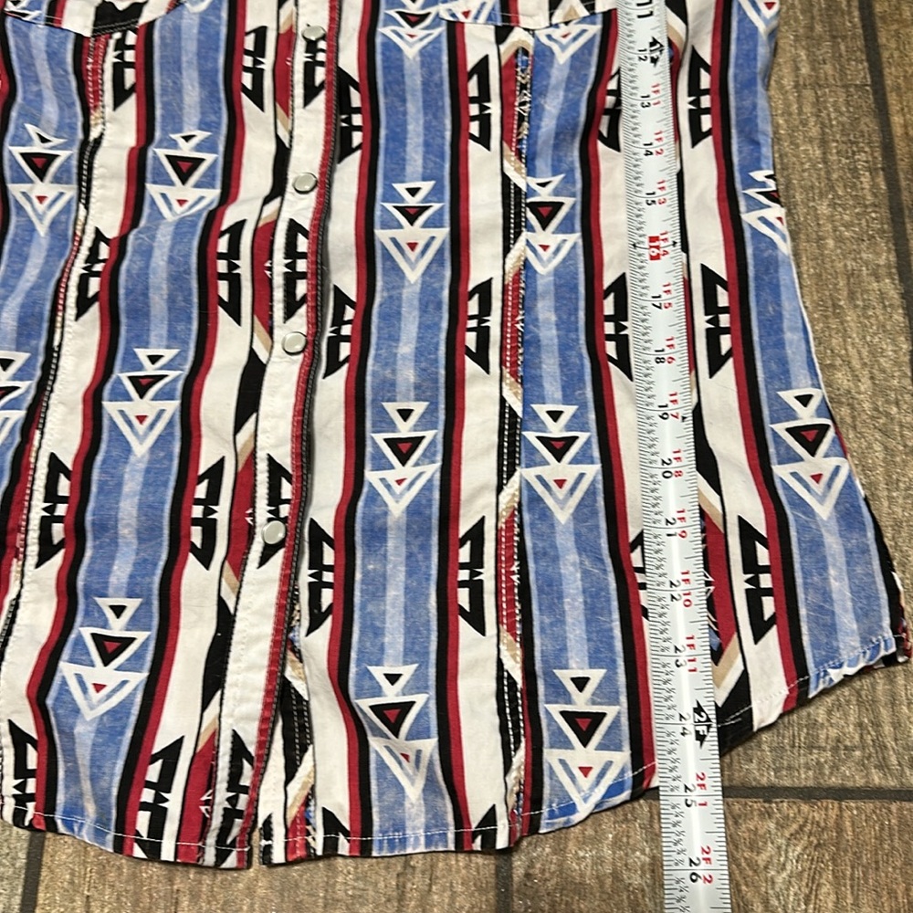Rock & Roll Cowgirl Women’s Sz M Aztec‎ Print Pearl Snap Long Sleeve Shirt - Picture 11 of 12